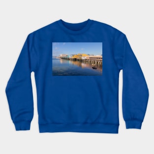 Colorful Reflections, Sunset at Fisherman's Wharf, Monterey, California Crewneck Sweatshirt